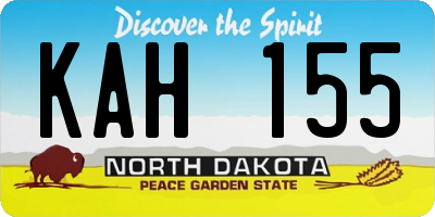 ND license plate KAH155