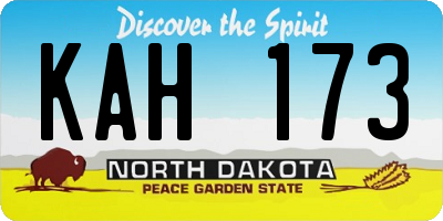 ND license plate KAH173