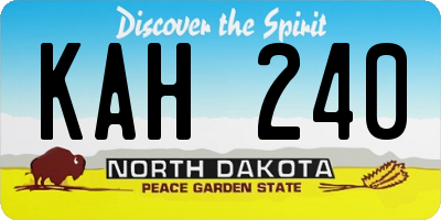 ND license plate KAH240