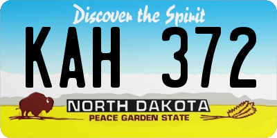 ND license plate KAH372