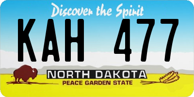 ND license plate KAH477