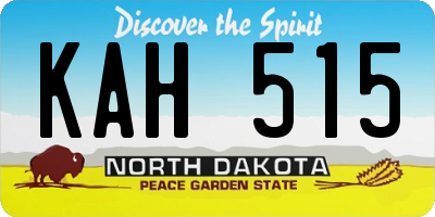 ND license plate KAH515