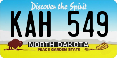 ND license plate KAH549
