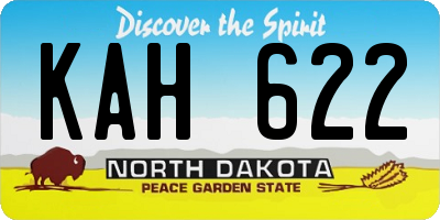 ND license plate KAH622