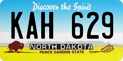 ND license plate KAH629