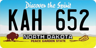 ND license plate KAH652