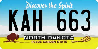 ND license plate KAH663