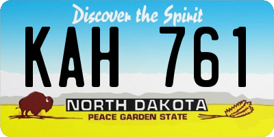 ND license plate KAH761