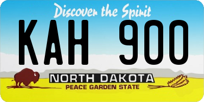 ND license plate KAH900