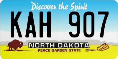 ND license plate KAH907