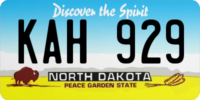 ND license plate KAH929