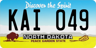 ND license plate KAI049