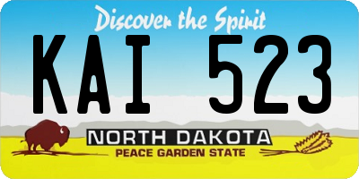 ND license plate KAI523