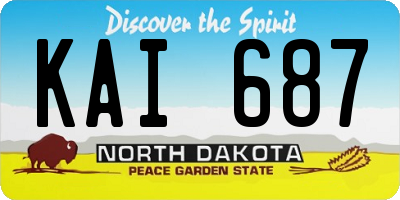 ND license plate KAI687