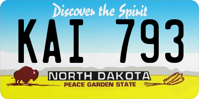 ND license plate KAI793
