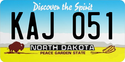 ND license plate KAJ051