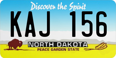ND license plate KAJ156