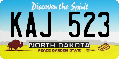 ND license plate KAJ523