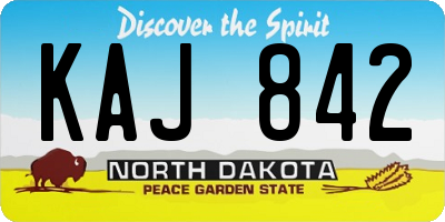 ND license plate KAJ842