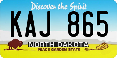 ND license plate KAJ865