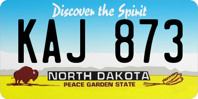 ND license plate KAJ873
