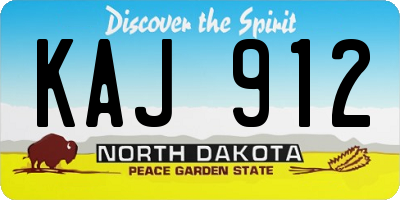 ND license plate KAJ912