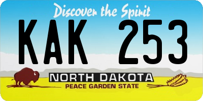 ND license plate KAK253