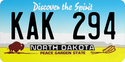 ND license plate KAK294