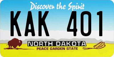 ND license plate KAK401