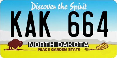 ND license plate KAK664