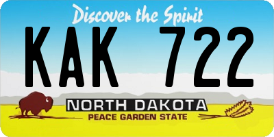 ND license plate KAK722