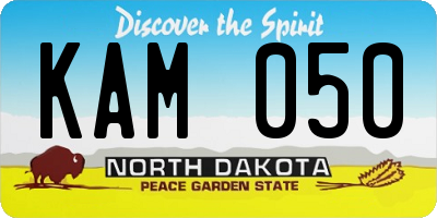 ND license plate KAM050