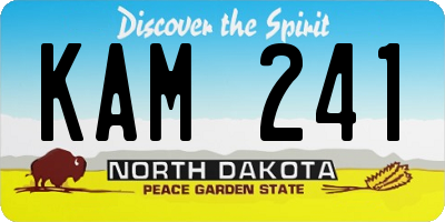 ND license plate KAM241