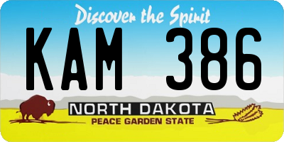 ND license plate KAM386