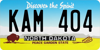 ND license plate KAM404