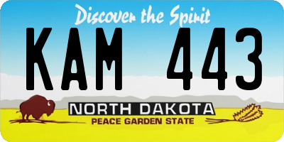 ND license plate KAM443