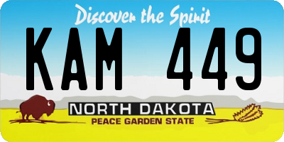 ND license plate KAM449