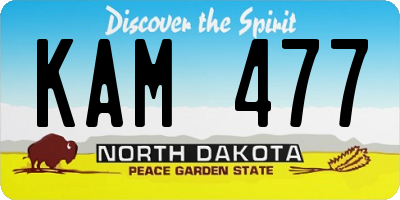 ND license plate KAM477
