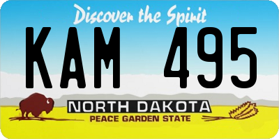 ND license plate KAM495