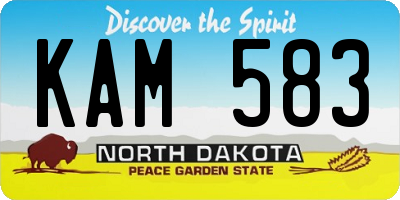 ND license plate KAM583