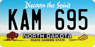 ND license plate KAM695