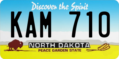 ND license plate KAM710