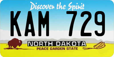ND license plate KAM729