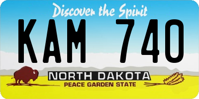 ND license plate KAM740