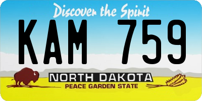 ND license plate KAM759