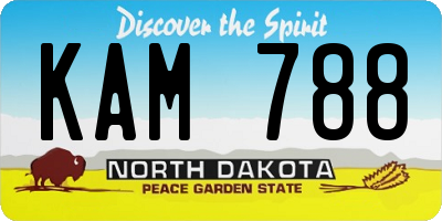 ND license plate KAM788