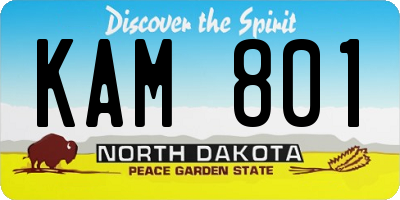 ND license plate KAM801