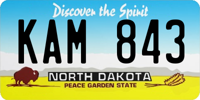 ND license plate KAM843