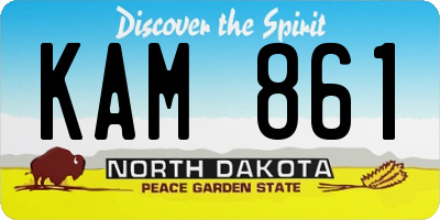 ND license plate KAM861