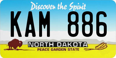 ND license plate KAM886